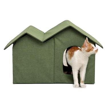 Imagem de Casa para Gatos, Casa Dobrável para Animais de Estimação Com Janela, Casa Confortável Com Cama para Gatos, Condomínio para Animais de Estimação para Ambientes Internos, Externos