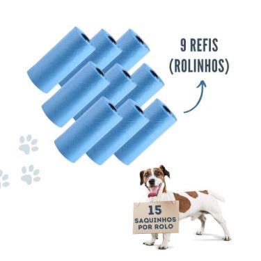 Imagem de Kit 9 Rolinhos Com 15 Sacos De Lixo Coco Pet Gato E Cachorro - Success