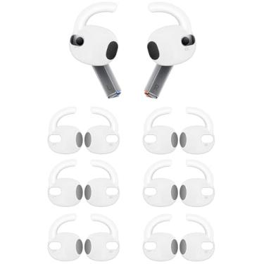 Imagem de ALXCD Ganchos esportivos compatíveis com Galaxy Buds 3 SM-R530NZAFXAR, 6 pares de pontas de gancho de silicone de substituição antiderrapantes esportivas, compatíveis com Galaxy Buds 3 SM-530N, 6