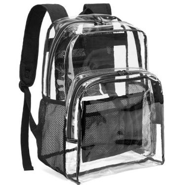 Imagem de Mochila Transparente YGR de PVC - Grande Capacidade - Preta