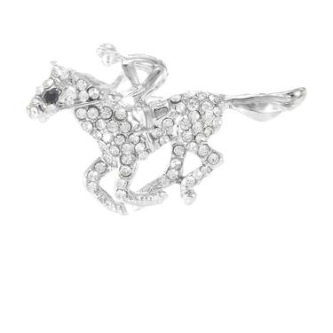 Imagem de Dreuyet Broche de cavalo Kentucky Derby terno de corrida de cavalos broche de lapela para mulheres homens strass ouro antigo cavalo animal broche esmalte Kentucky roupas roupas acessórios joias,