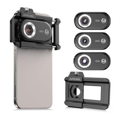 Imagem de Lente de Microscópio para Celular APEXEL 3 em 1 - 100X/150X/200X com N