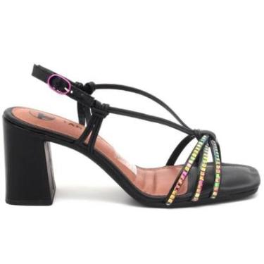 Imagem de Sandália Tanara Salto Bloco Brilho Feminino T8113-Feminino