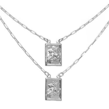 Imagem de Escapulário São Jorge Banhado A Prata 925 - Papillon Semi Jóias