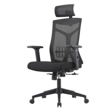 Imagem de Cadeira Escritório NR-17 Lugano Presidente c/ Braços Fratini Encosto T