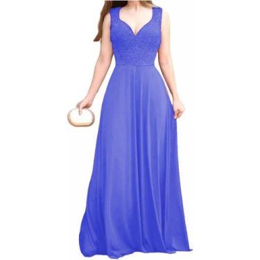 Imagem de Vestido De Festa Longo Para Madrinha Com Renda No Busto - Casual Dress