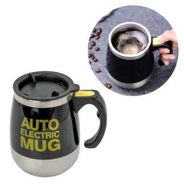 Imagem de Caneca Elétrica Copo Mixer Inox Automática Térmico Para Shakes Cafés Chás Vitaminas 400 ML (PRETA)