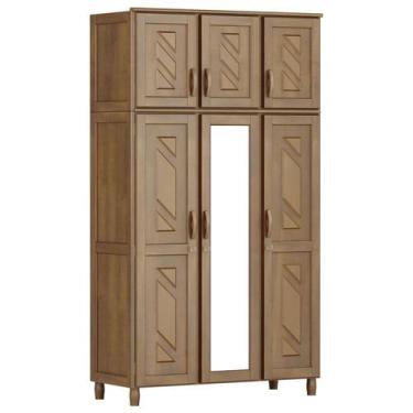 Imagem de Guarda-Roupa Solteiro Cavazotto 1059 6 Portas Espelho-Imbuia