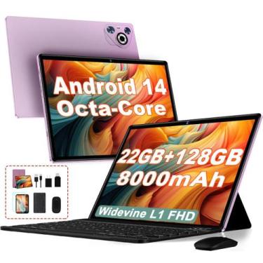 Imagem de Tablet Dghrti 2025 Android 14 10.1" 22 GB RAM 128 GB ROM roxo