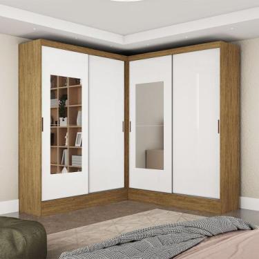 Imagem de Closet Casal Duplo Belém 4 Portas com Espelho 4 Gavetas Carioca Móveis