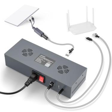 Imagem de QUIDDITY Kit Starlink Mini Poe: 180 W Gigabit Ethernet Proteção Contra Surtos E Esd 12 V Mini Starlink Adaptador Divisor Poe Divisor + Ca 110-260 V Para Cc 48 V 3 A Usb E Saídas De Energia Tipo C P
