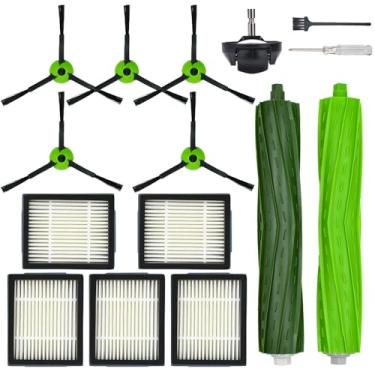 Imagem de Acessórios de peças de reposição para iRobot Roomba J Series J5 J5+ J6 J6+ J7 J7+ J8 J8+ J9 J9+ Kit de acessórios de aspirador de pó, 1 escova principal, 5 escovas laterais, 5 filtros, 1 roda