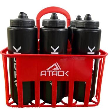 Imagem de Kit Cesta com 6 Squeezes Atack Válvula Automática Esportes Hidratação,
