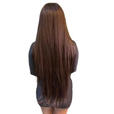 Imagem de Peruca Semi Lace Lisa Longa 80cm C Micro Tela Fibra de Colágeno - bble