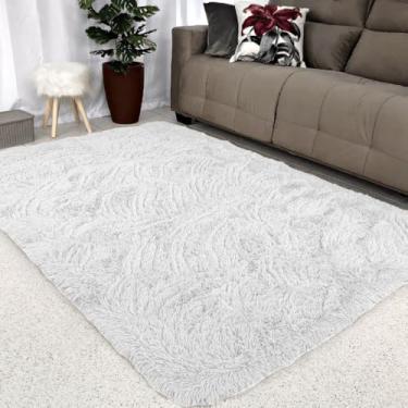Imagem de Tapete 2,00 X 1,50 Peludo Felpudo Macio Cores Quarto e Sala(Branco)