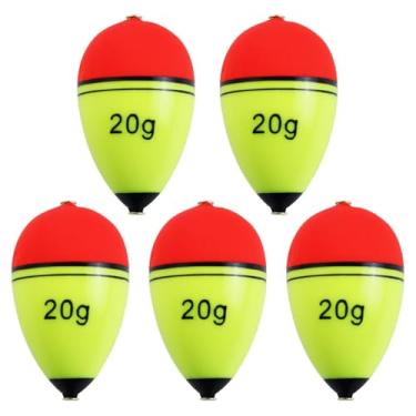 Imagem de CWSDXM Flutuadores deslizantes, flutuadores de pesca em EVA para peixe, Walleye, Panfish e robalo, boias deslizantes ajustáveis com flutuação de 9,9 g a 129,9 g (boia afiada de ovo, flutuação de 20 g