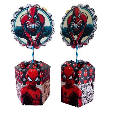 Imagem de Kit 10 Centro de Mesa Personalizado Homem Aranha Decoração Para Festa
