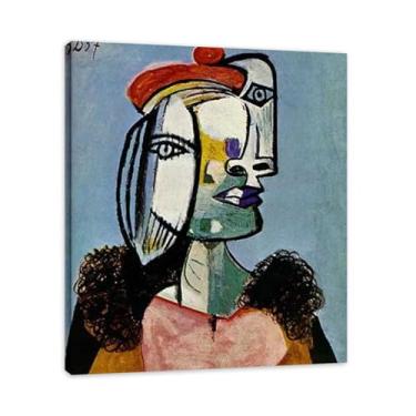 Imagem de LKXGRRSFG Impressão em tela de mãe e filho Pablo Picasso Cubismo – Reprodução profissional arte moderna 20 x 23,9 cm