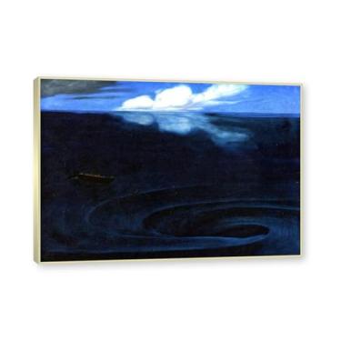 Imagem de Moldura dourada champanhe. Impressões de artistas famosos, (Maelstrom) por Hans Emmenegger, pôster de reprodução de impressões em tela de paisagem para decoração de casa. 30 x 42 cm-11,8 x 16,5 pol