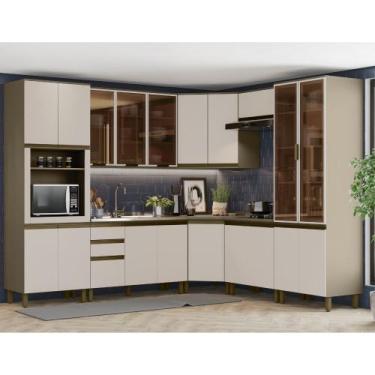 Imagem de Cozinha Modulada de Canto 8 Peças Completa 20 Portas 2 Gavetas Connect