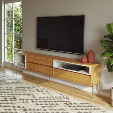 Imagem de Rack 224cm Florença 3 Gavetas e 2 Nichos Freijó/Off White - Dalla Costa