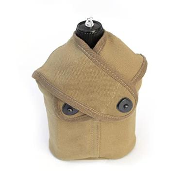 Imagem de ANQIAO 2ª Guerra Mundial Cantina da Marinha dos EUA com tampa de copo cáqui 1943 Segunda Guerra Mundial Corpo de Fuzileiros Navais dos EUA