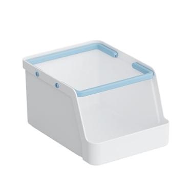 Imagem de Bothyi Organizador de mesa, recipiente compacto, recipiente de armazenamento versátil, suporte para canetas, para casa, pacotes de açúcar, cosméticos, sachês, Azul