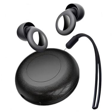Imagem de Tampões de ouvido para dormir com cancelamento de ruído de 48 dB, tampões de ouvido de silicone reutilizáveis à prova d'água com tecnologia AIRFeeling, inclui 8 protetores de ouvido e estojo portátil (Preto)