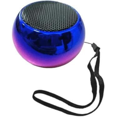 Imagem de Mini Caixa de Som Bluetooth, 3W RMS, Rádio FM, USB, Micro SD, Degradê (Azul com Roxo)