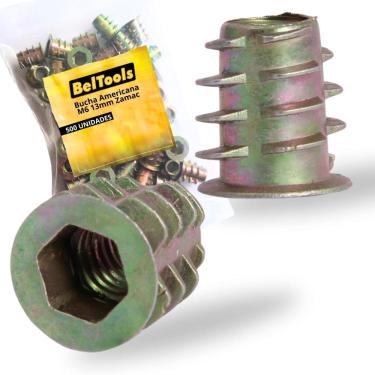 Imagem de 500 Bucha Americana M6 x 13mm Zamac Belenus