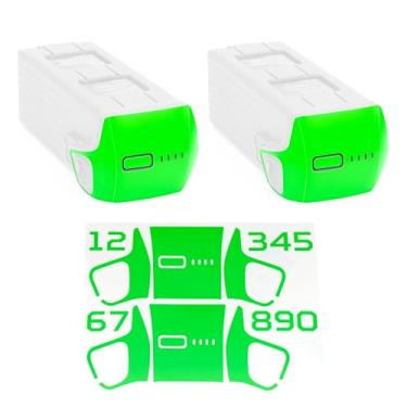 Imagem de WRAPGRADE Adesivos de pele compatíveis com duas baterias DJI Mavic 4 Pro (verde neon)