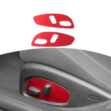 Imagem de RT-TCZ interruptor de ajuste de assento de botão de acabamento capa de carro interior acessórios decoração de acabamento de alumínio premium para acessórios Chevrolet Camaro 2017 2018 2019 2020