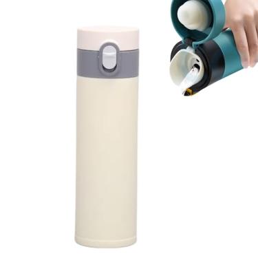 Imagem de Garrafa Térmica Inox 400ml Barganha Mix – Mantém Quente 6h / Gelada 12h, Tampa Antivazamento, Parede Dupla a Vácuo, BPA Free, Portátil para Carro, Academia (Branco)