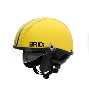 Imagem de Capacete Coquinho Scooter Elétrica Bike Skate Patinete Br101 Premium Amarelo Viseira Cristal (M - VESTE 57/58)