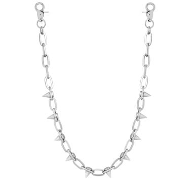 Imagem de Sacina Corrente para o corpo da calça spike prateada