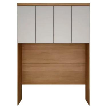 Imagem de Guarda Roupa Rizon Módulo Aéreo Queen 4 Portas Novo Horizonte Cor Cumaru Fendy