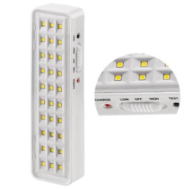 Imagem de Luminária Emergência Portátil Recarregável 30 Leds Lanterna - 30Leds