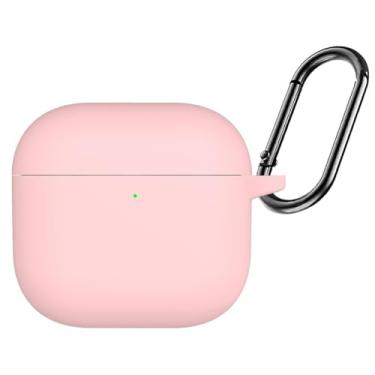 Imagem de USTIYA Capa para Apple AirPods 4 2024 Silicone Cover Silico Case Absorção de Choque Espessamento (Rosa)