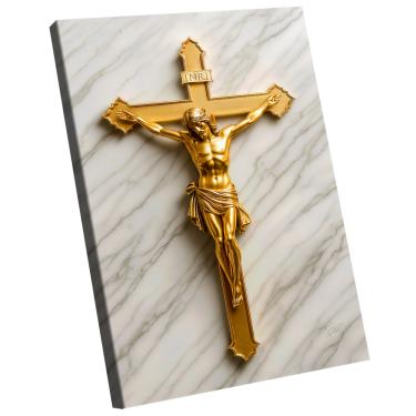 Imagem de Quadro Decorativo Jesus na Cruz Dourado