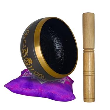 Imagem de Conjunto de tigelas tibetanas cantoras - 100% martelado à mão no Nepal Sound Bowl para meditação, ioga, chakra, acessórios de meditação, presentes exclusivos para mulheres, homens (10 cm)