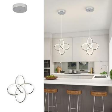 Imagem de Vloitgol Luminária Pendente Moderna Vloitgol, Ilha De Cozinha Com Luz Cromada 4500K, Luminárias Suspensas Altura Ajustável Para Sala Jantar, Pia, Quarto E Corredor, 1 Unidade