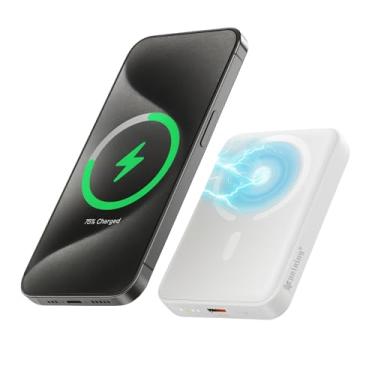 Imagem de Power Bank 10.000 mAh, Carregador Portátil Turbo por Indução Carregamento Rápido Compatível com Iphone, Bateria Externa Compacta Magnética Premium Peining