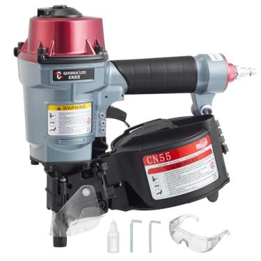 Imagem de Goodnailer CN55 Pregador de bobina de ar de 15 graus, 2,5 cm a 6,5 cm, pistola de pregos de bobina de disparo rápido para embalagem de paletes de madeira, cercas de madeira