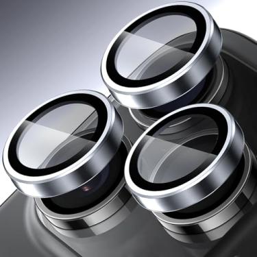 Imagem de Protetor de lente de câmera de telefone para iPhone 17 Pro Max/iPhone 17 Pro, protetores de lente individuais, vidro temperado ultrafino resistente a arranhões com bordas de alumínio para Apple