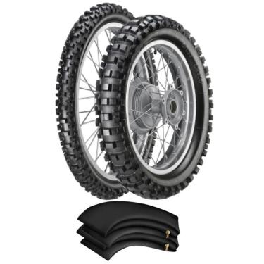 Imagem de Kit Pneu Nxr 125 150 Bros 100/90-17 + 90/90-19 Cr400 Vipal