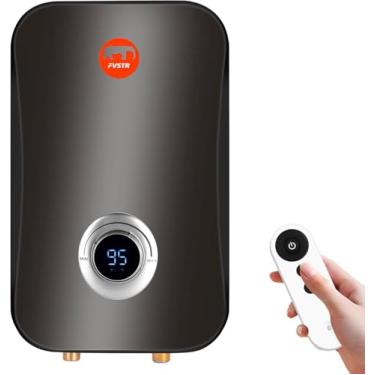 Imagem de Aquecedor de água elétrico instantâneo sem tanque 220V, pequeno aquecedor de água inteligente automodulável sem perdas em modo de espera, chuveiro doméstico de cozinha embaixo da pia, saída de água