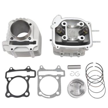 Imagem de WOOSTAR Kit de substituição completo de cilindro e cabeça de cilindro de 63 mm para 4 tempos GY6 180cc 200cc 250cc 152QMI 153QMI 157QMJ motor ATV 4 rodas Quad Dirt Pit Bike Scooter Go Kart