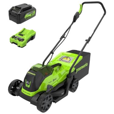 Imagem de Cortador de Grama Sem Fio Greenworks 24V Brushless, Bateria 4.0Ah e Carregador Inclusos
