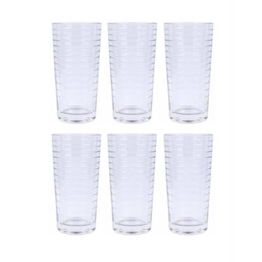 Imagem de Jogo 6 Copos De Vidro Tower Listras 250Ml Class Home