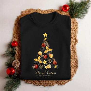 Imagem de Camiseta Unissex Natal Árvore de Natal Festa Personalizada Elegante Es